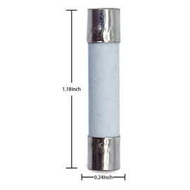 T15AH250V 0.24x1.18 Inch 15A 250V Ceramic Tube Slow-Blow Pack of 10 Ceramic Fuses 15 amp 250 Volt 6x30mm Time-delay Fuses