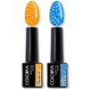 Calapia One Step Perfect Gel Glitter Gel Nail Set, 1 set, 07. Tangerine Pop+Blue Pop / 칼라피아 원스텝 퍼펙트젤 글리터 젤네일 세트, 1세트, 07. 텐저린팝+블루팝
