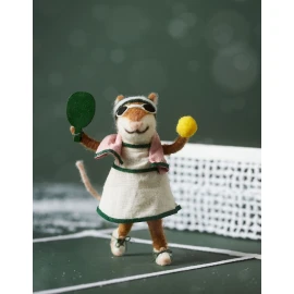 Anthropologie Hobbies Pickleball Ornament Wool Cotton Animal  2024 ~6”