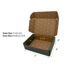 7x5x2 Set of 4 Shipping Mailing Boxes Anti-scratch Coating Small Cardboard Corrugated Box Waterproof coating for Gifts Jewerly Cosmetics Electronics Luxury box Green