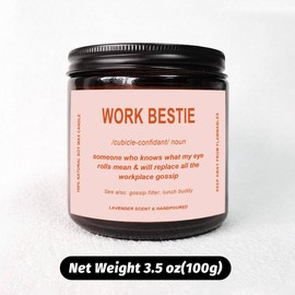 Work Bestie Scented Candle Gift for Women Coworker Staff Friend Colleague, Funny Present for Office Friendship on Birthday Christmas Sorority Farewell Dimission Leaving Going Away Retirement