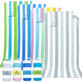 Microfiber Beach Towel,Quick Dry Camping Towel(60"x30"+24"x12") 2 Pack Sand Proof Ultra Soft Extra Large Beach Towels,Compact Lightweight Super Absorbent Travel Towel for Pool Swim Camp Yoga Bath