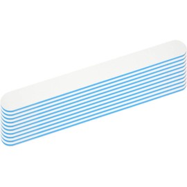 Professional Nail File White Straight Shape 180/240 Grit Blue Core Pack of 10