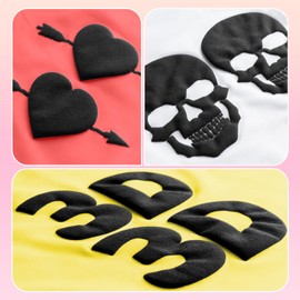 VinylRus Black Puff Vinyl Heat Transfer -12” x 6ft Puffy 3D Iron on Vinyl for T-Shirt, Puff HTV Vinyl Roll for Silhouette Cameo, or Maker, Easy to Cut and Weed