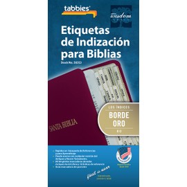Tabbies Gold-Edged Spanish Bible Indexing Tabs, Old & New Testament, 80 Tabs Including 64 Books & 16 Reference Tabs, Gold-Colored (58353)