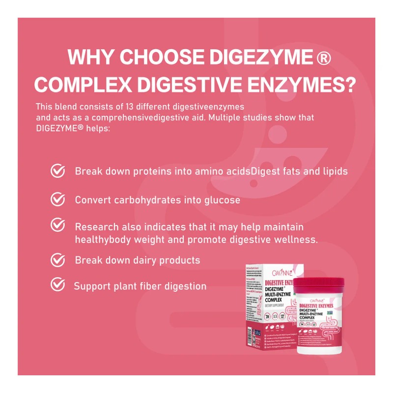 Gwynne Enzimas Digestivas - 13 Enzimas 400mg Para Salud Digestiva