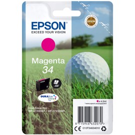 Epson C13T34634020 Tintenpatrone, 4,2 ml, Magenta, für Drucker (Epson, Magenta, WorkForce Pro WF-3725DWF, WorkForce Pro WF-3720DWF, hoch, 4,2 ml)