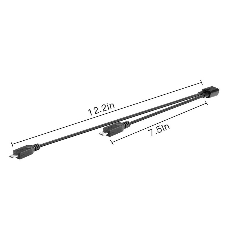 ELECTOP Micro USB Female to 2 Micro USB Male Splitter