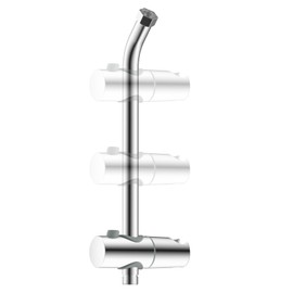 Hibbent Shower Slide Bar with Handheld Shower Head Holder, Stainless Steel Shower Arm Extension Sliding Bar, Height & Angle Adjustment Showerhead Holder, Chrome