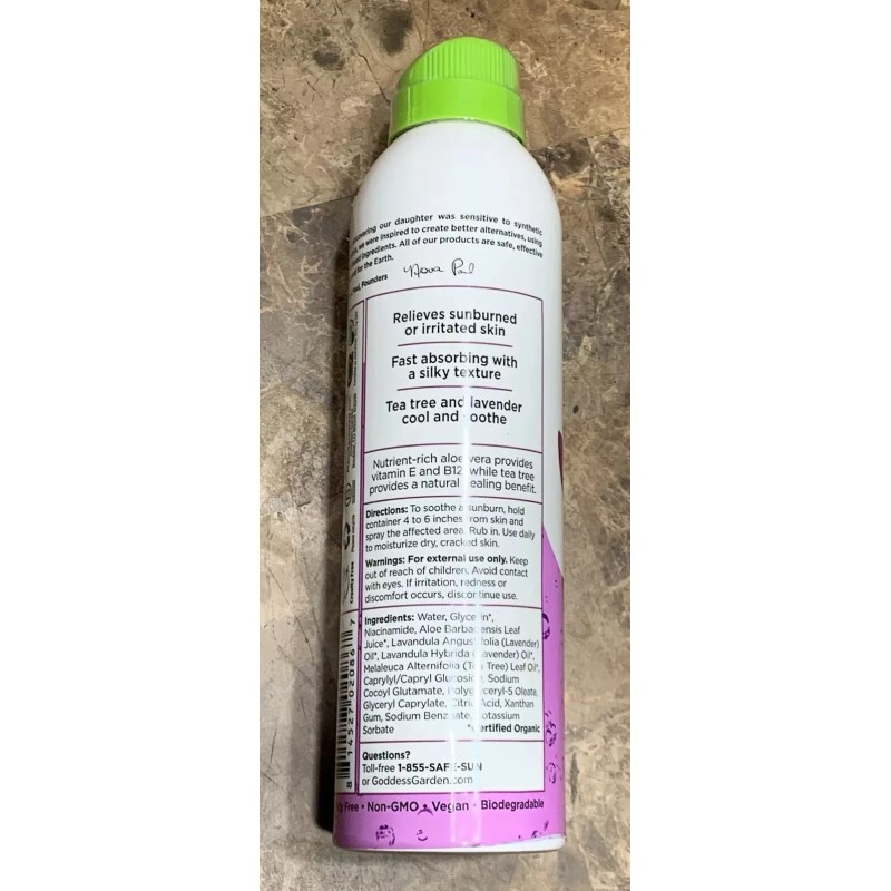 Goddess Garden Organics After-Sun Gel w/Aloe Vera Continuous Spray Can