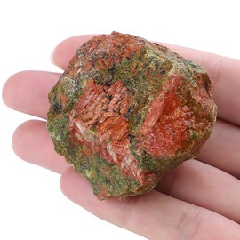 XIANNVXI Unakite 1.8-2.2" Large Raw Crystals and Healing Stones Natural Rough Crystal Rocks Tumbling Cabbing Polishing Fountain Rocks 1PCS