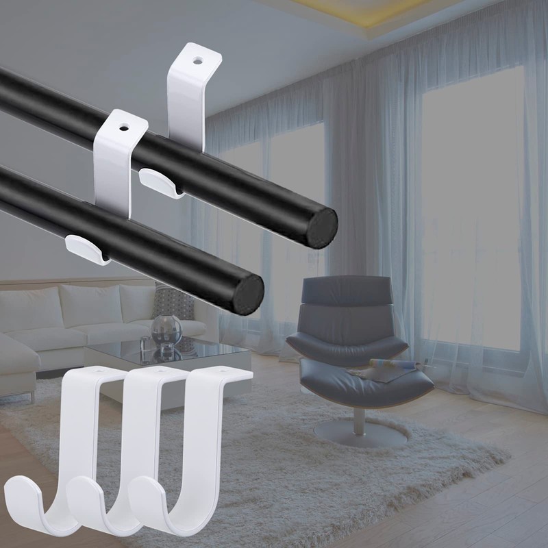 BTSKY 3 Pack Metal Curtain Rod Brackets for 25mm Rod