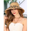 soul young Womens Beach Straw Sun Hats Ponytail Hole Wide