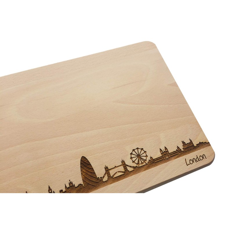 Bread Board London Skyline | Beech Breakfast Board | Wooden