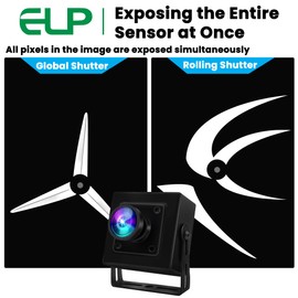 ELP 5MP 50fps Global Shutter USB Camera with Housing for Computer UVC USB2.0 Lightburn Camera for Laser Engraver High Speed 60fps PC Camera Wide Angle 100° Web Camera for Live Streaming