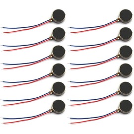 AOICRIE 12 PCS Coin Vibration Motor, DC 3V Mini Flat Vibration Motors Disc Shape 11000RPM Two Wired 10mm x 2mm for Cell Phone, Watch, Tablet Computer, DIY Toys, Electronic Toy (10 x 2 mm)