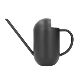 Stainless Steel Watering Can Easy Operation Multipurpose Portable Long Spout Watering Pot for Gardening Black Elliptical 800ML