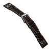 HMS, Classic Patterned Leather Watch Strap with Studs (Black -