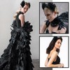 2 Pcs Feather Hair Clips Black Ostrich Plume Hair Pins