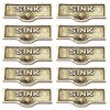 Switch Plate Tag "SINK" Name Sign Label Lacquered Pack Of