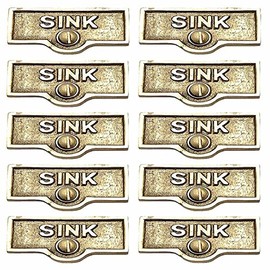 Switch Plate Tag "SINK" Name Sign Label Lacquered Pack Of 10 Renovators Supply