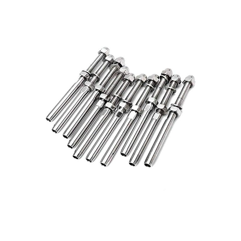 T316 Stainless Steel Swage Threaded Tensioner End Fittings 5/32" Cable