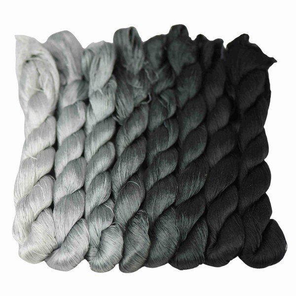 MINGGUXIUYI Natural 100% Silk Thread, Handmade Embroidery Thread Floss 8