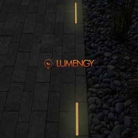 LUMENGY Paver Light Slim 0.5x8 Inch (0.55x7.87), 2700K Warm White, Glare-Free Linear Lighting for Driveways, Walkways and Paver Borders, 12V Hardwired, IP67 Waterproof, Drive-Over Rated