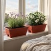 Yokodaza Red Window Box Planters, 7 Pack Rectangular Plastic Flower