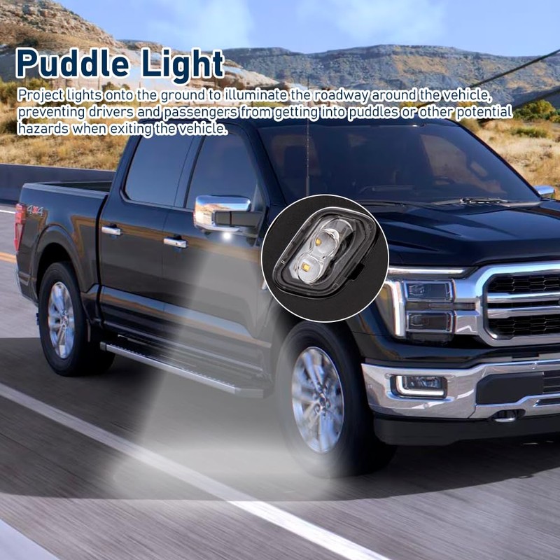 For Ford F150 2021-2024 Door Mirror Assembly with Chrome Back