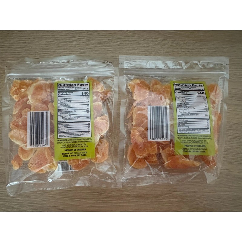 Trader Joe's Dried Fruit Soft and Juicy Mandarins 6 oz