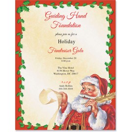 PaperDirect Santa's List Border Paper, Cream Background with Red Holly Border and Vintage Santa with Naughty or Nice List, 8.5 x 11, Acid-Free, Ideal for Holiday Invitations, Cards, 25 Sheets