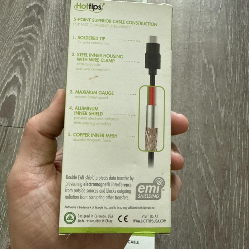 Universal Hottips Elite Premium Charge & Sync Cable 4Ft. Micro