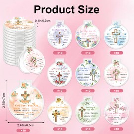 HSDSH 100 Pcs Christian Gifts Compact Mirror Bulk Bible Verse Folding Compact Mirrors Inspirational Small Pocket Purse Makeup Mirror God Says You are Gifts for Women Church Party Favors