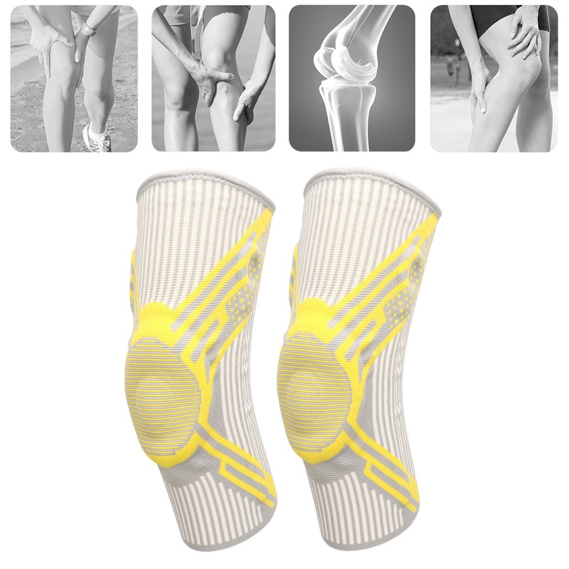 1 Pair Knee Brace Nylon Knitting Breathable Knee Compression Sleeve
