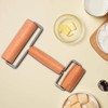Whaline Wood Pastry Pizza Roller 2 Pieces Non Stick Wooden