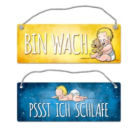 Baby Sleeps - Baby is Awake Reversible Sign with Cord