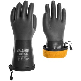 LANON PU Coated Waterproof Winter Work Gloves for Cold Weather, Warm Gloves for Freezer Work, Micro-Foam Non-Slip,XL