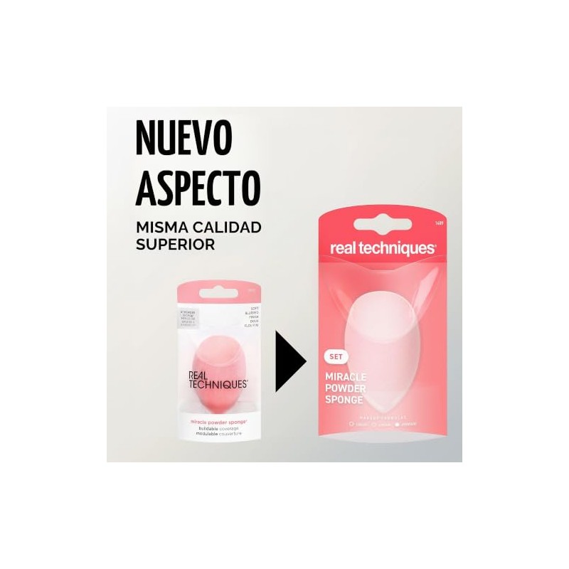 REAL TECHNIQUES, Esponja Miracle Powder, para Maquillaje en Polvo, Aplicación