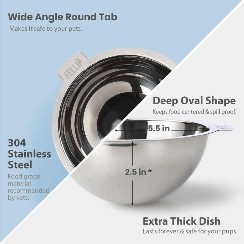 Felli Pet Oblik Slanted Dog Food Water Bowl Elevated Stainless