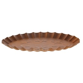 The Bridge Collection Rustic Scallop Edged Metal Candle Plate, 9"