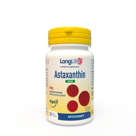 LongLife® Astaxanthin Vegan 8 mg | Astaxantina naturale da microalga | Origine islandese | Potente antiossidante e benessere delle pelle | 1 mese di trattamento | Vegano e senza glutine