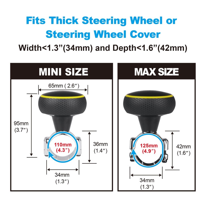 Hypersonic Large Steering Wheel Knob Spinners, Vehicle Steering Wheel Spinners