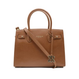 Zerimar Women's Leather Shoulder Bag | Leather Bag | Zip Closure | Hand or Hanging Handles | Adjustable and Removable Strap | Interior and Exterior Pockets | 29 x 10 x 24 cm, Camel