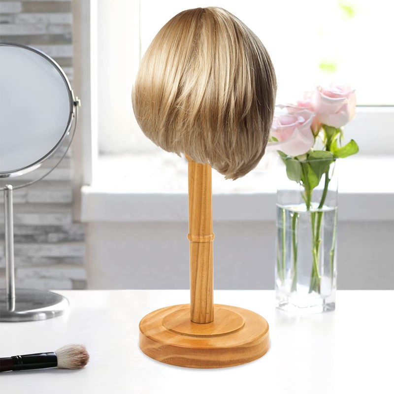 HAIBEIR Freestanding Hat Stand, Tabletop Hat Rack, Wood Display Stand