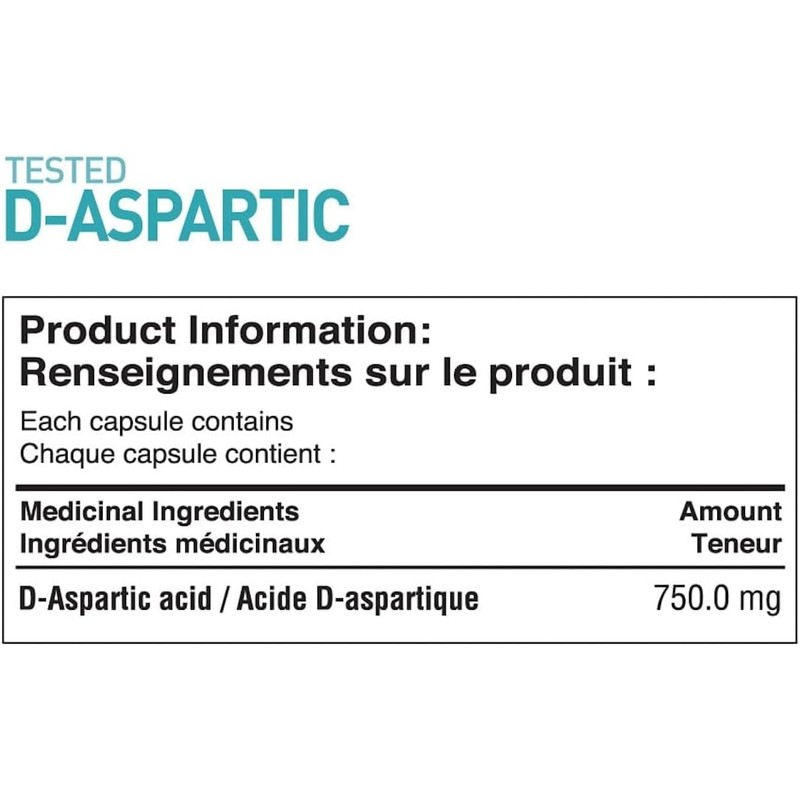 Tested Nutrition Tested D-Aspartic Acid | 750mg D-Aspartic Acid (DAA)