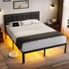 OLEVS Queen Bed Frame with Headboard Metal Platform Bed Queen