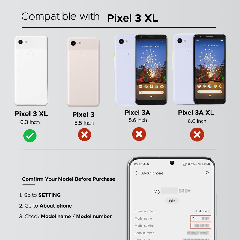 GREEN FUSION Compatible with Pixel 3 XL Back Cover Replacement,