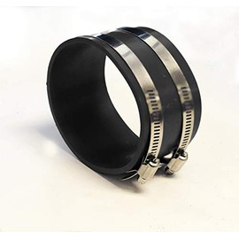 Qi Motorsports 2.5" 2.75" 3" 3.5" 4" 63mm 70mm 76mm 89mm 101mm Straight Coupler PVC Rubber with 2 Clamps (4" 101mm, Black)