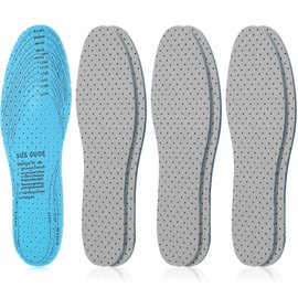 Sintege 3 Pairs Breathable Shoe Insoles Inserts Ultra-Soft Cushioning Walking Comfort Double-Layer Latex Foam Perforated Replacement Insoles for Men 7-11 Woman 2-8(Grey)